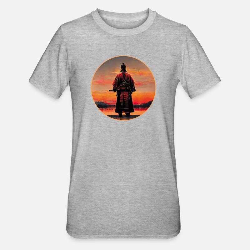 Samurai Warrior - Unisex Polycotton T-Shirt - heather grey