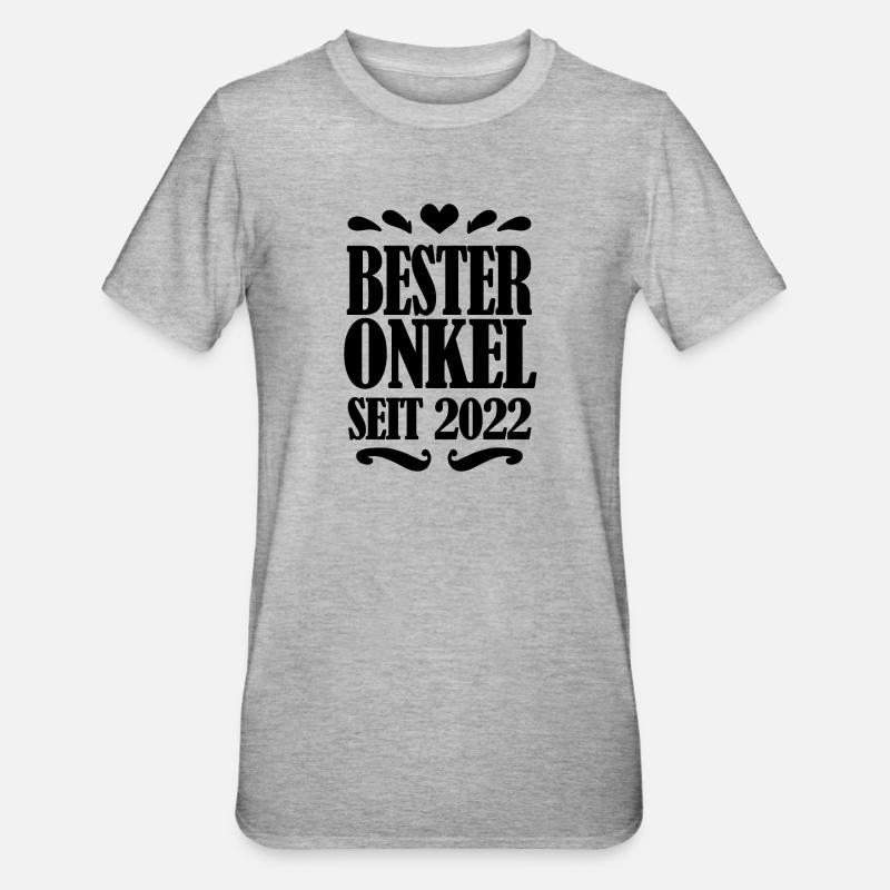 Bester Onkel seit 2022 - Unisex Polycotton T-Shirt - Grau meliert