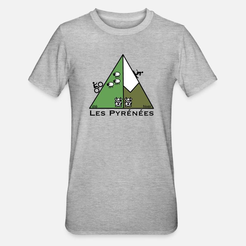 Été hiver dans les Pyrénées - T-shirt polycoton Unisexe - gris chiné
