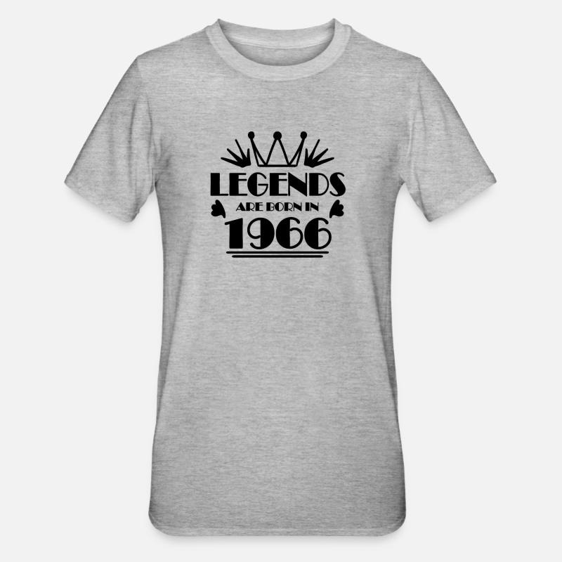 1966 - Born 1966 - Unisex Polycotton T-Shirt - heather grey