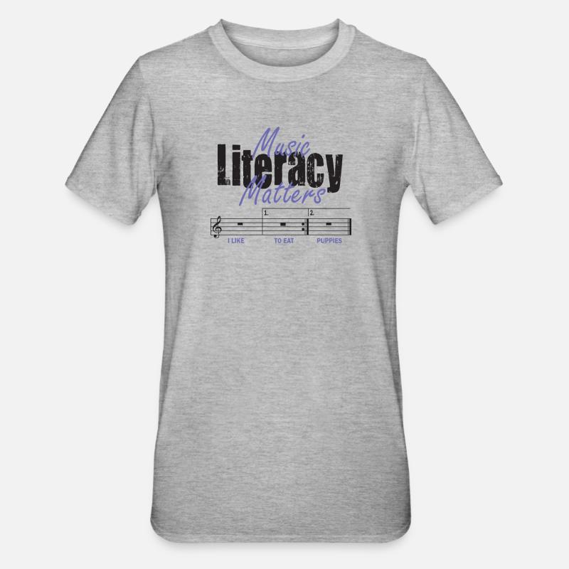 La littératie musicale, ça compte - T-shirt polycoton Unisexe - gris chiné