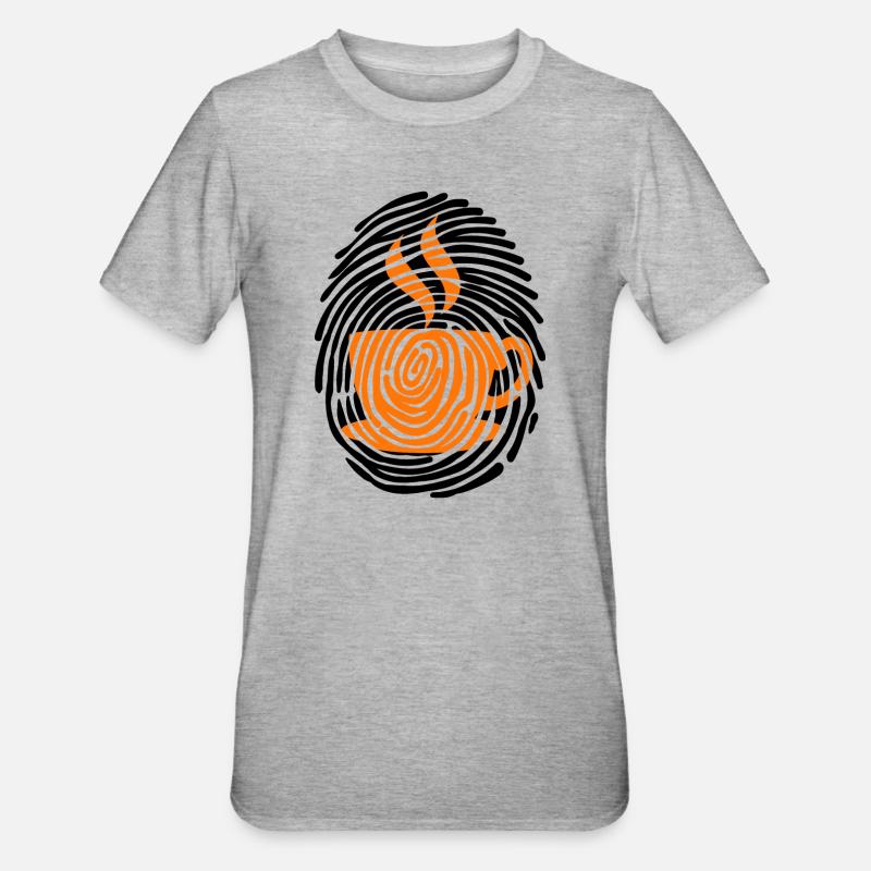 Kaffee Koffein Kaffeetrinker Kaffeeliebhaber - Unisex Polycotton T-Shirt - Grau meliert