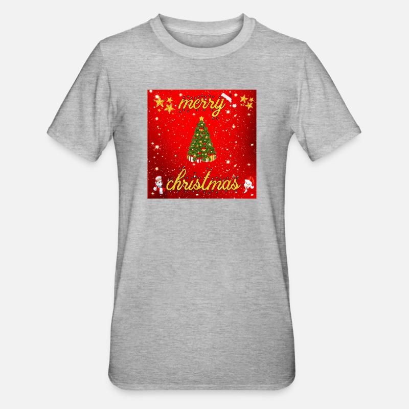 Joyeux Noël version 2 - T-shirt polycoton Unisexe - gris chiné