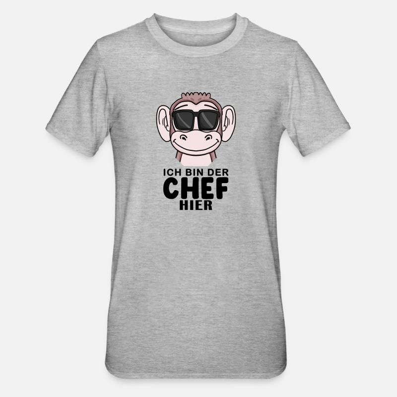 Cool Affe Chef - Unisex Polycotton T-Shirt - Grau meliert