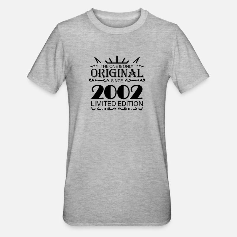 2002 - Année de construction 2002 - T-shirt polycoton Unisexe - gris chiné