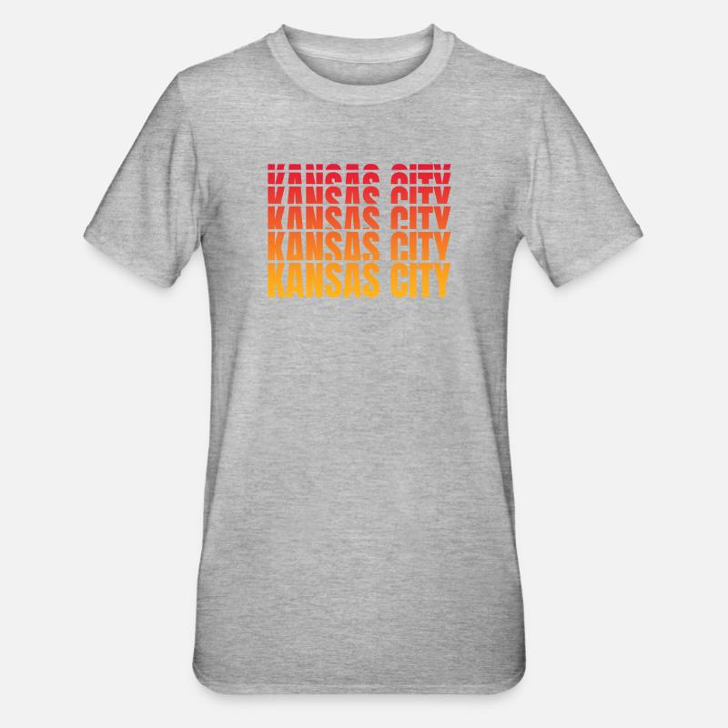 Séquence de gradient de Kansas City - T-shirt polycoton Unisexe - gris chiné