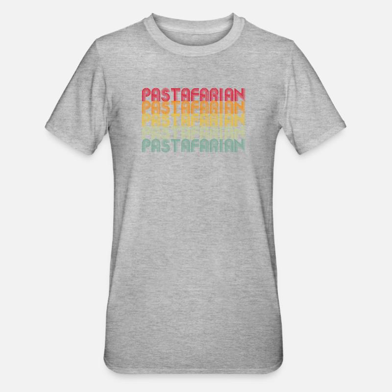 Rainbow Font Stack Pattern - Unisex Polycotton T-Shirt - heather grey