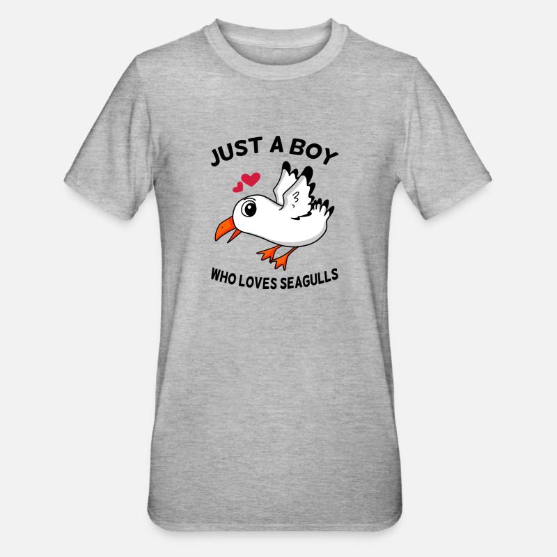 Möwe Spruch - Unisex Polycotton T-Shirt - Grau meliert