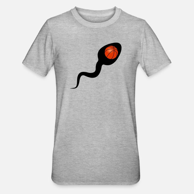 Sperma Basketball oder Basketball Sperma - Unisex Polycotton T-Shirt - Grau meliert