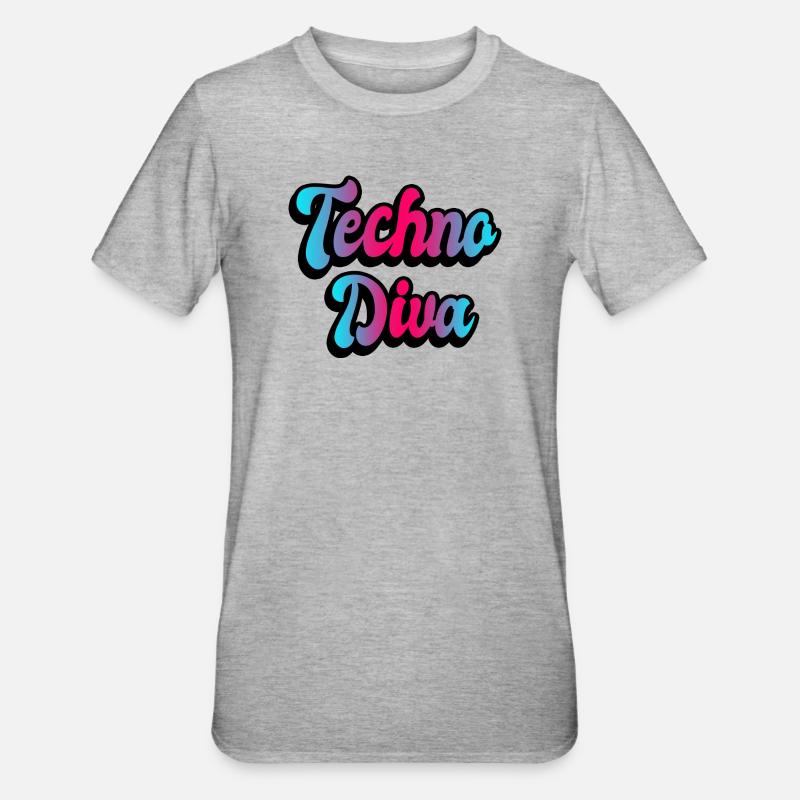 Diva de la techno - T-shirt polycoton Unisexe - gris chiné