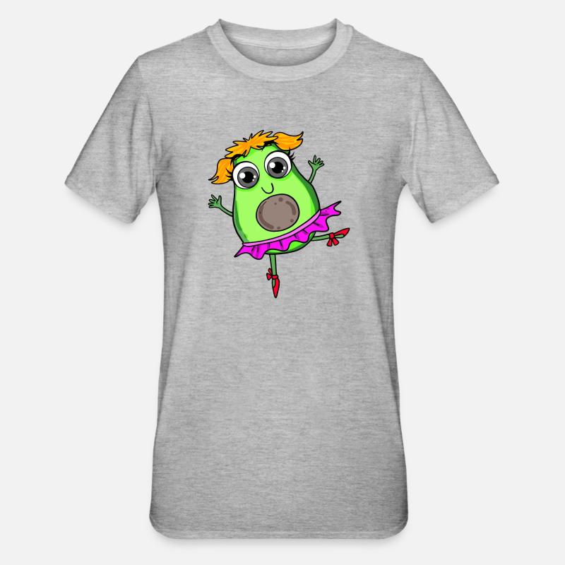 Avocado Dance Dancing - Unisex Polycotton T-Shirt - heather grey