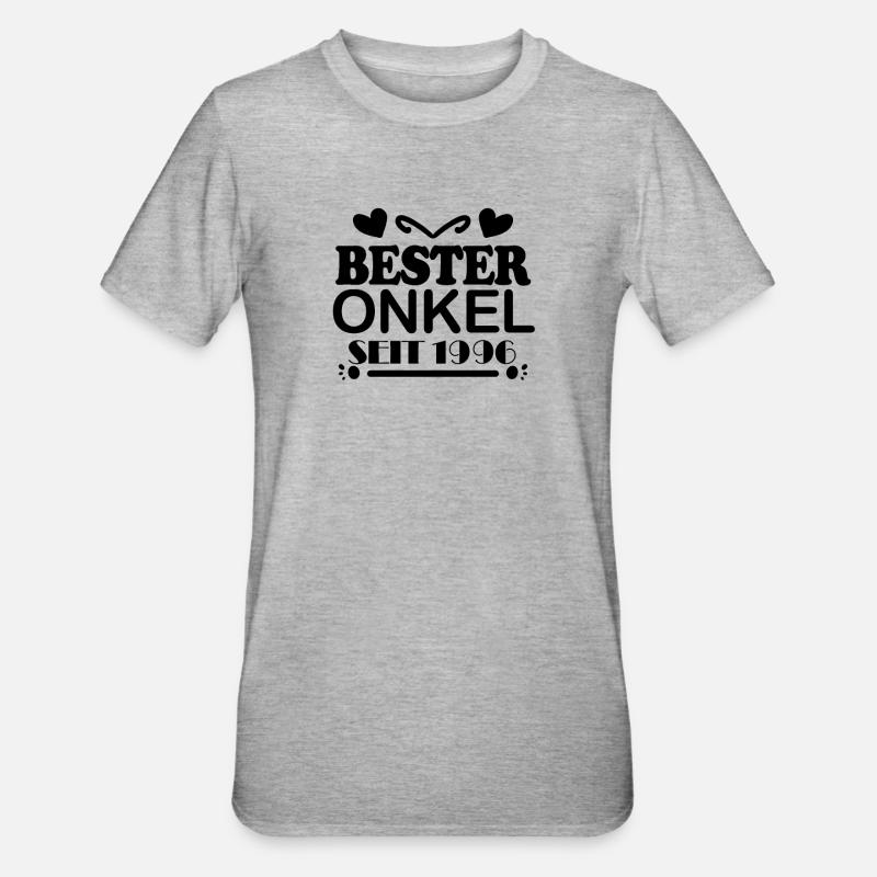 Bester Onkel seit 1996 - Unisex Polycotton T-Shirt - Grau meliert