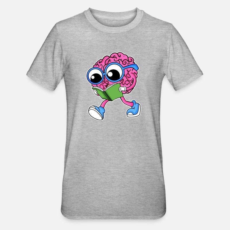Brain reading - Unisex Polycotton T-Shirt - heather grey