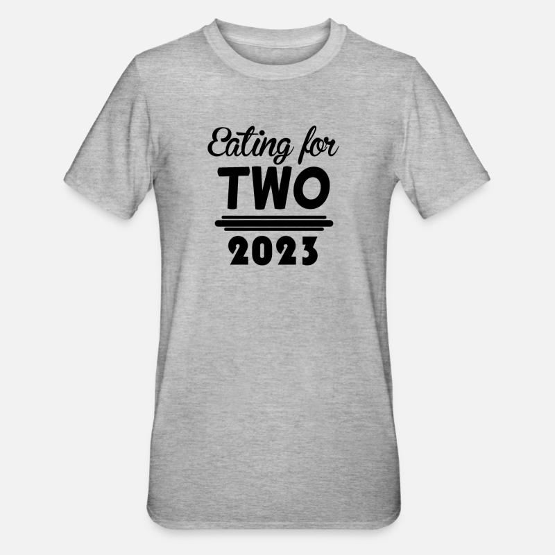 Grossesse Gémeaux 2023 - T-shirt polycoton Unisexe - gris chiné