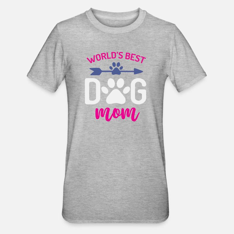 Die beste Hundemutter der Welt - Unisex Polycotton T-Shirt - Grau meliert