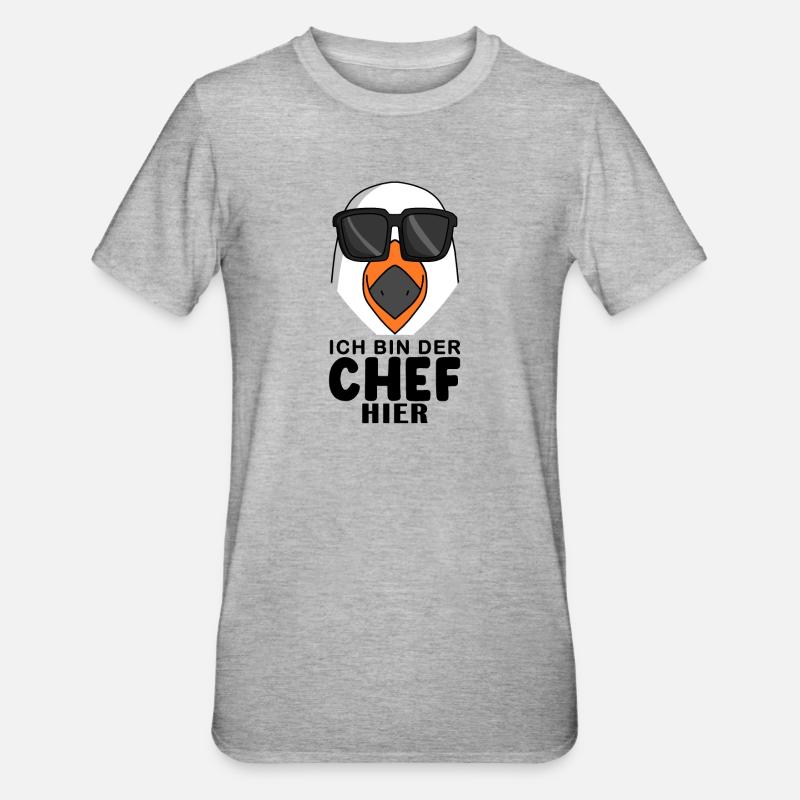 Cool Möwe Chef - Unisex Polycotton T-Shirt - Grau meliert