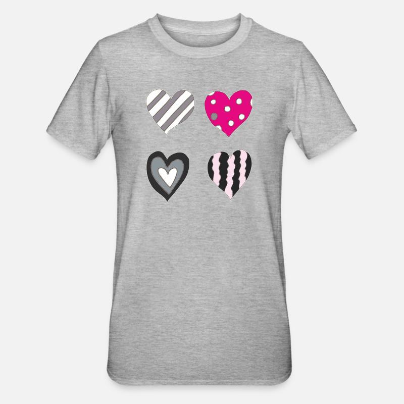 Variation cardiaque - T-shirt polycoton Unisexe - gris chiné