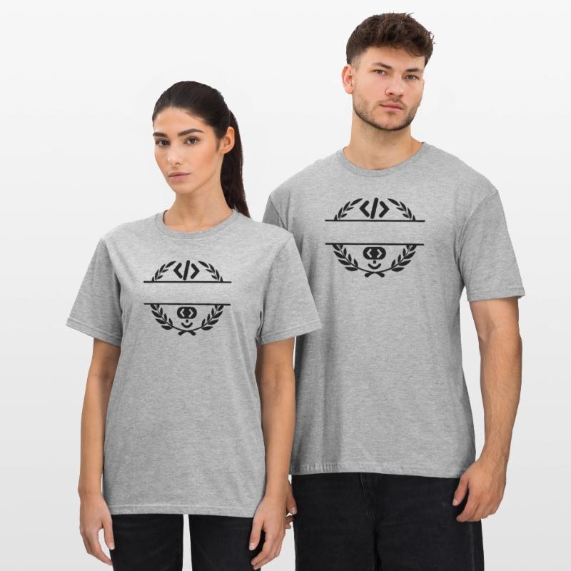Code logo et code smiley dans une couronne de laurier T-shirt polycoton Unisexe