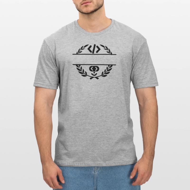 Code logo et code smiley dans une couronne de laurier T-shirt polycoton Unisexe
