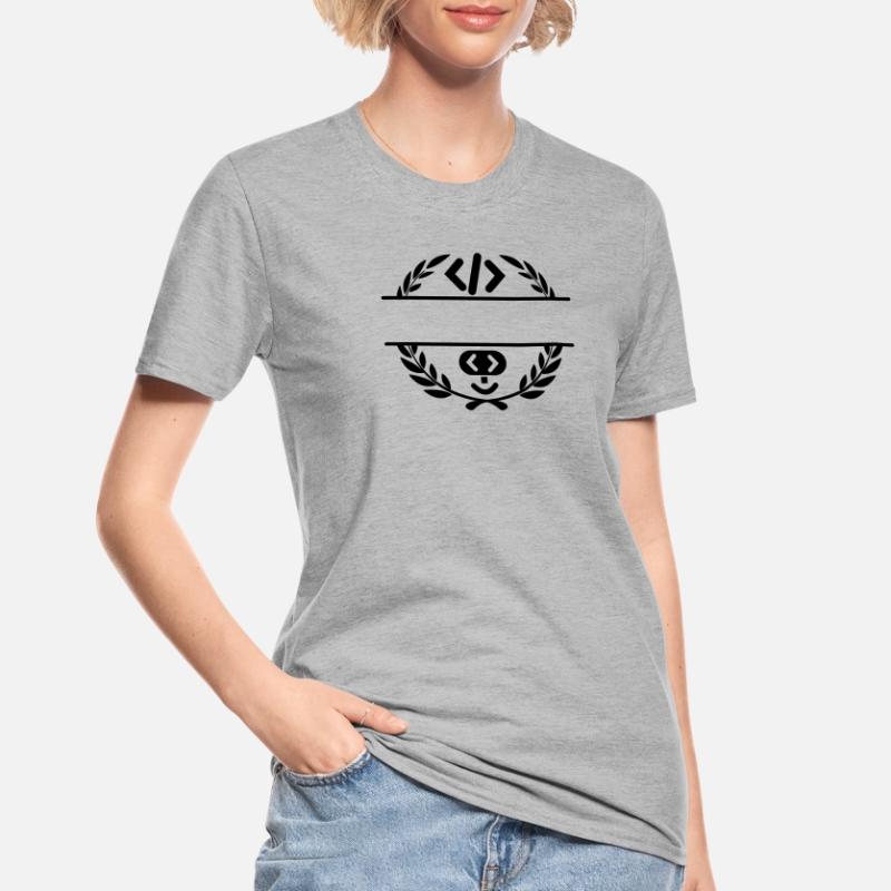 Code-Logo und Code-Smiley im Lorbeerkranz Unisex Polycotton T-Shirt