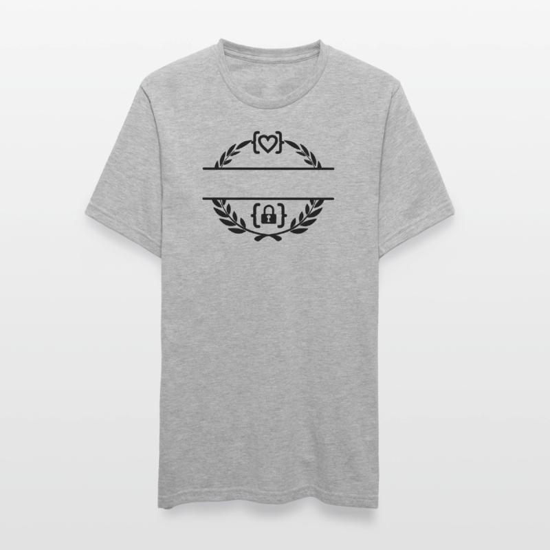 Code with heart and code with lock in laurel wreath m Unisex Polycotton T-Shirt