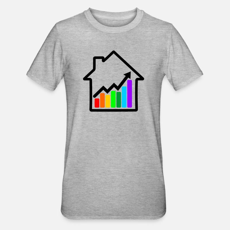 Le prix des maisons augmente. - T-shirt polycoton Unisexe - gris chiné