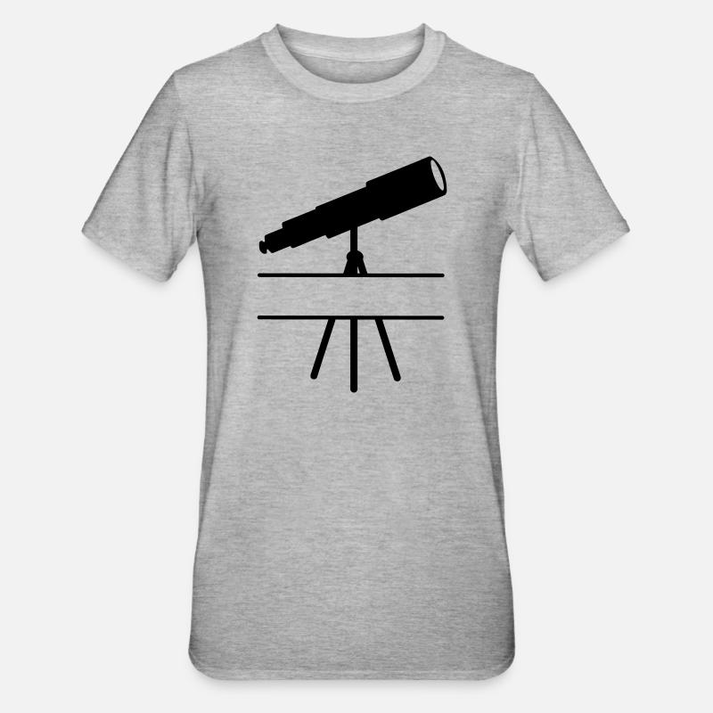 Teleskop-Schattenbild mit Leerzeichen oder Balken - Unisex Polycotton T-Shirt - Grau meliert