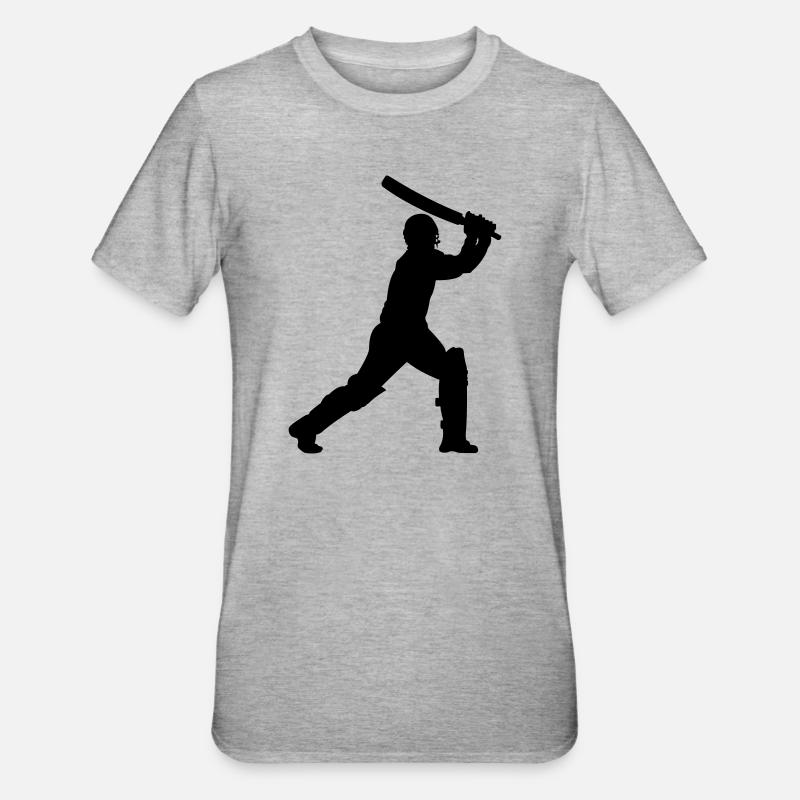 Image d’ombre de cricket - T-shirt polycoton Unisexe - gris chiné