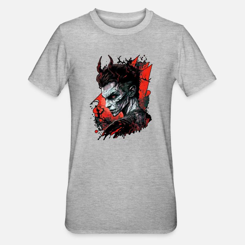 Modedämon 01 - Unisex Polycotton T-Shirt - Grau meliert