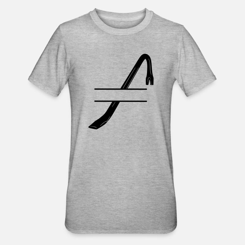 Einbruchslogo Brechstange oder Brechstange - Unisex Polycotton T-Shirt - Grau meliert