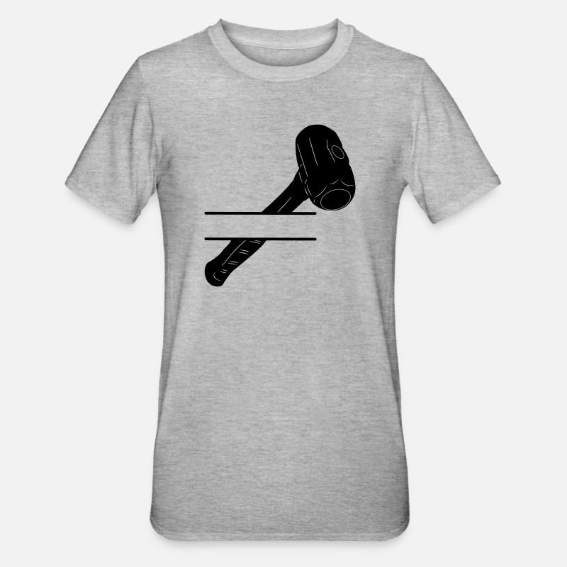 Hammermonogramm zum Abbruch - Unisex Polycotton T-Shirt - Grau meliert