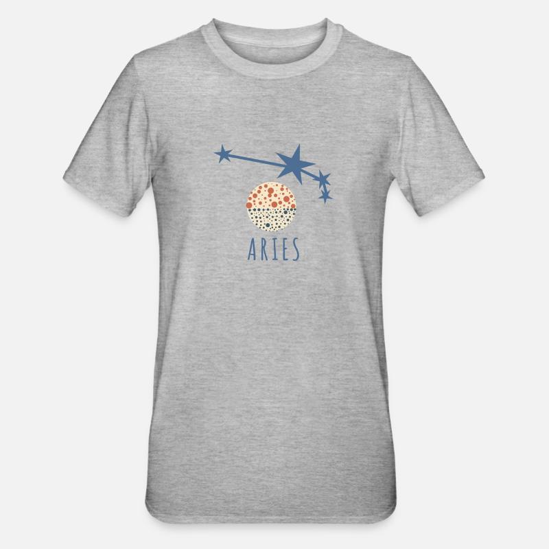 Das Sternbild Widder - Unisex Polycotton T-Shirt - Grau meliert
