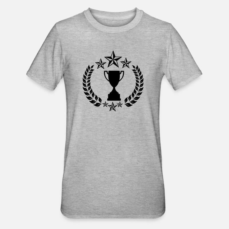 Lorbeerkranzstern oder Pokalsieger - Unisex Polycotton T-Shirt - Grau meliert