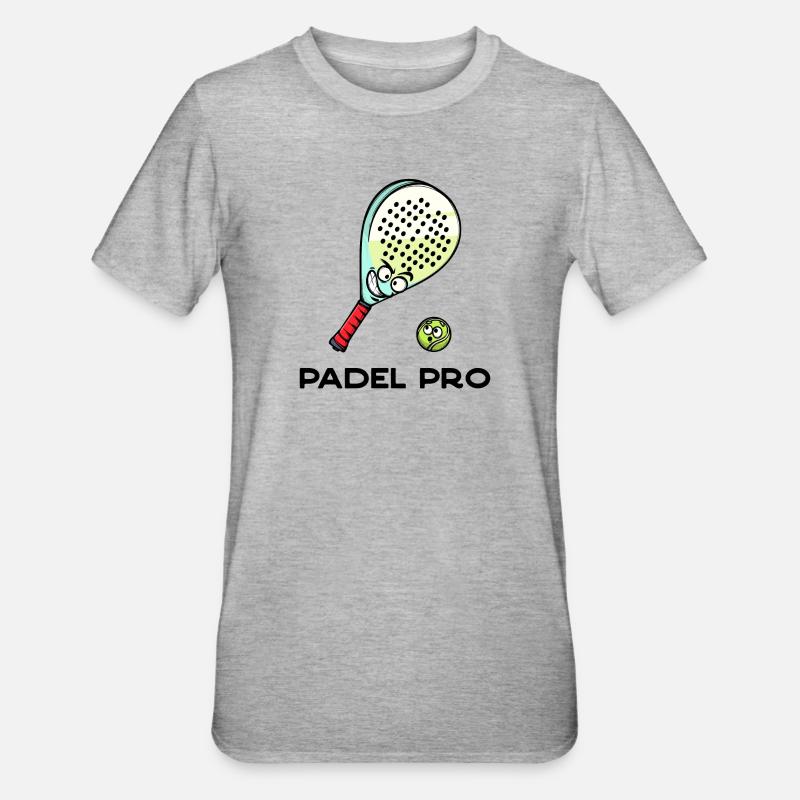 Rückschlag Statement Schläger Ball Statement Padel - Unisex Polycotton T-Shirt - Grau meliert