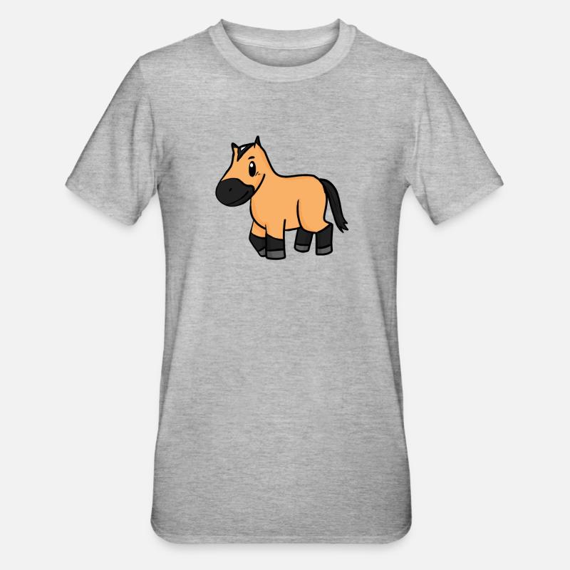 Cheval - T-shirt polycoton Unisexe - gris chiné