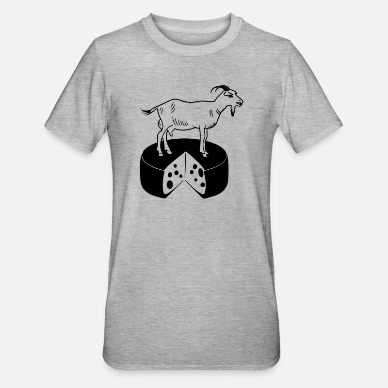Chèvre sur fromage - T-shirt polycoton Unisexe - gris chiné
