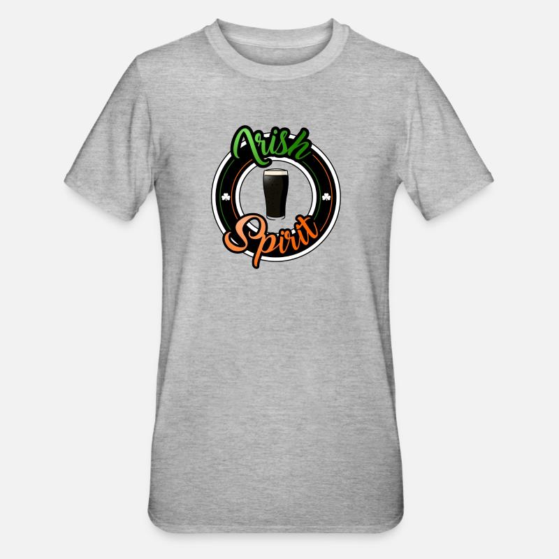 Irischer Geist - Unisex Polycotton T-Shirt - Grau meliert