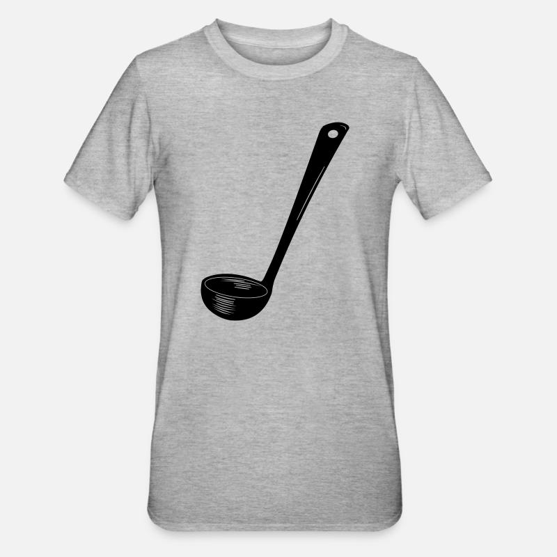 Transparenter Suppenlöffel - Unisex Polycotton T-Shirt - Grau meliert