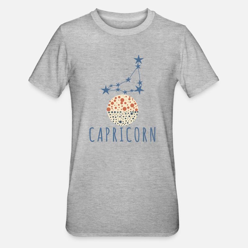 Das Sternbild Steinbock - Unisex Polycotton T-Shirt - Grau meliert