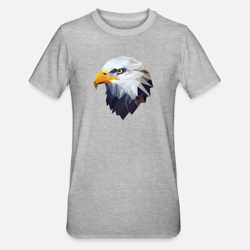 Stylized, geometric eagle - Unisex Polycotton T-Shirt - heather grey