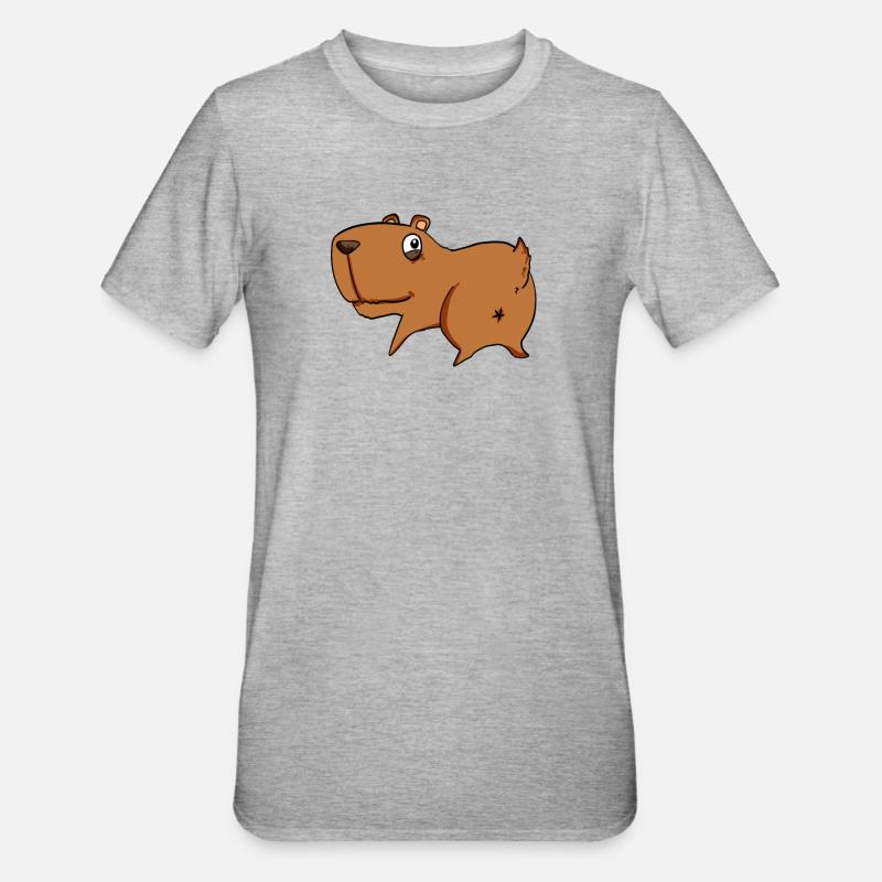 Capybara from behind - Capybara butt - Unisex Polycotton T-Shirt - heather grey