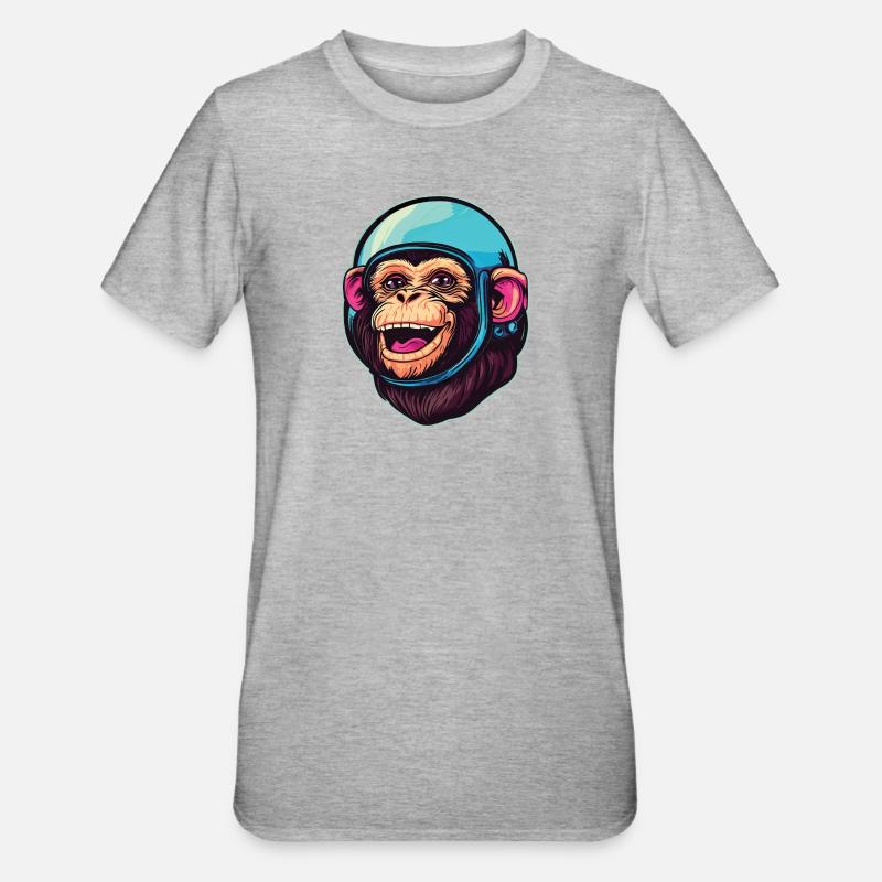 Singe de l’espace - T-shirt polycoton Unisexe - gris chiné