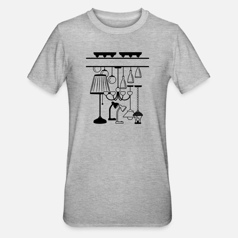 Logo für Haus oder Stimmungsbeleuchtung Shop - Unisex Polycotton T-Shirt - Grau meliert