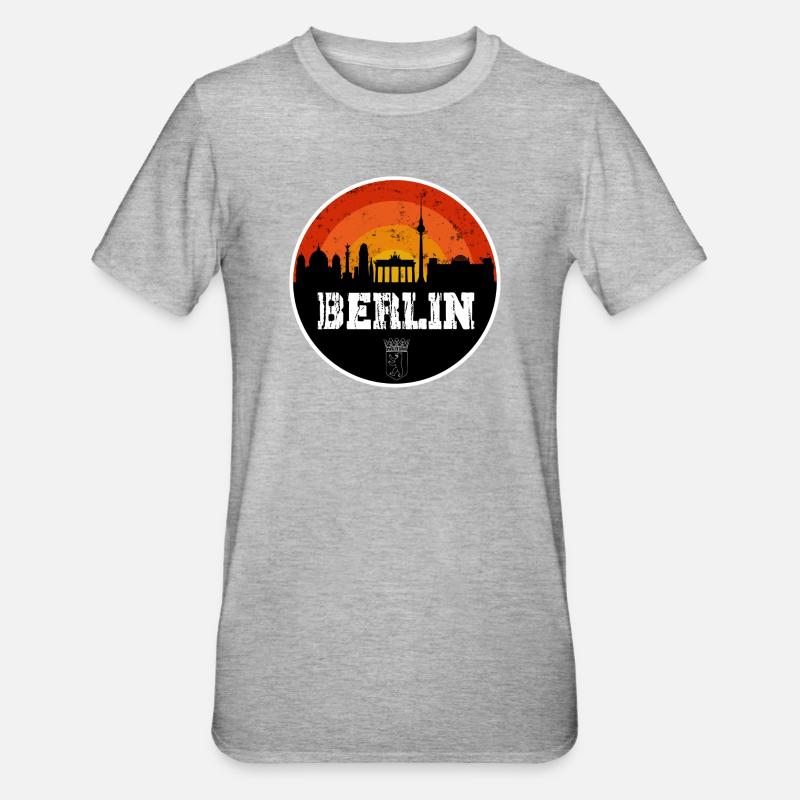 Berlin Skyline Original - T-shirt polycoton Unisexe - gris chiné
