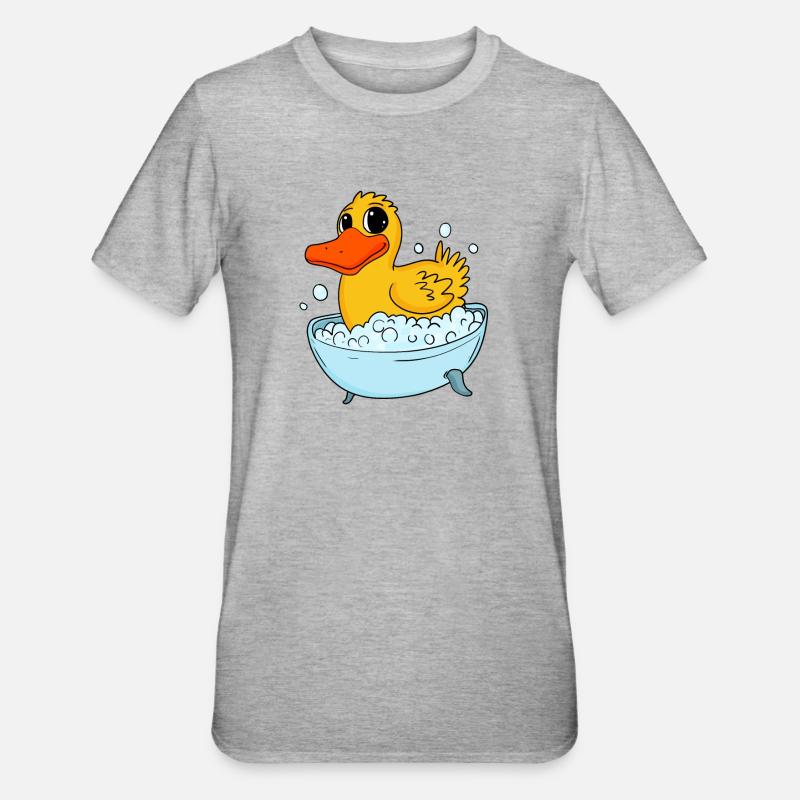 Duck bathing duck bathing - Unisex Polycotton T-Shirt - heather grey