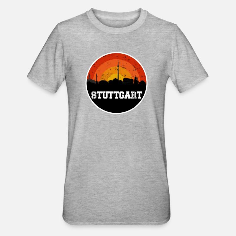 Stuttgart Skyline - T-shirt polycoton Unisexe - gris chiné