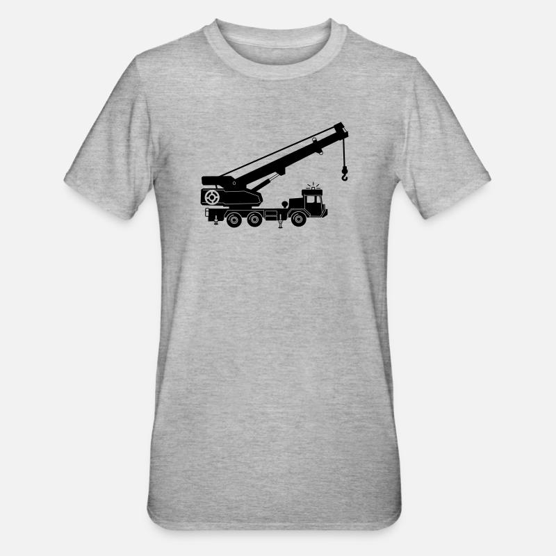 Kranwagen oder Abschleppwagen - Unisex Polycotton T-Shirt - Grau meliert