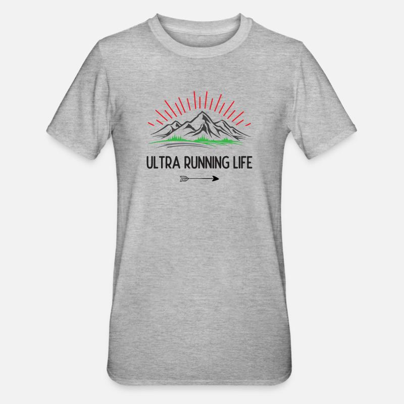 Durée de vie ultra running - T-shirt polycoton Unisexe - gris chiné