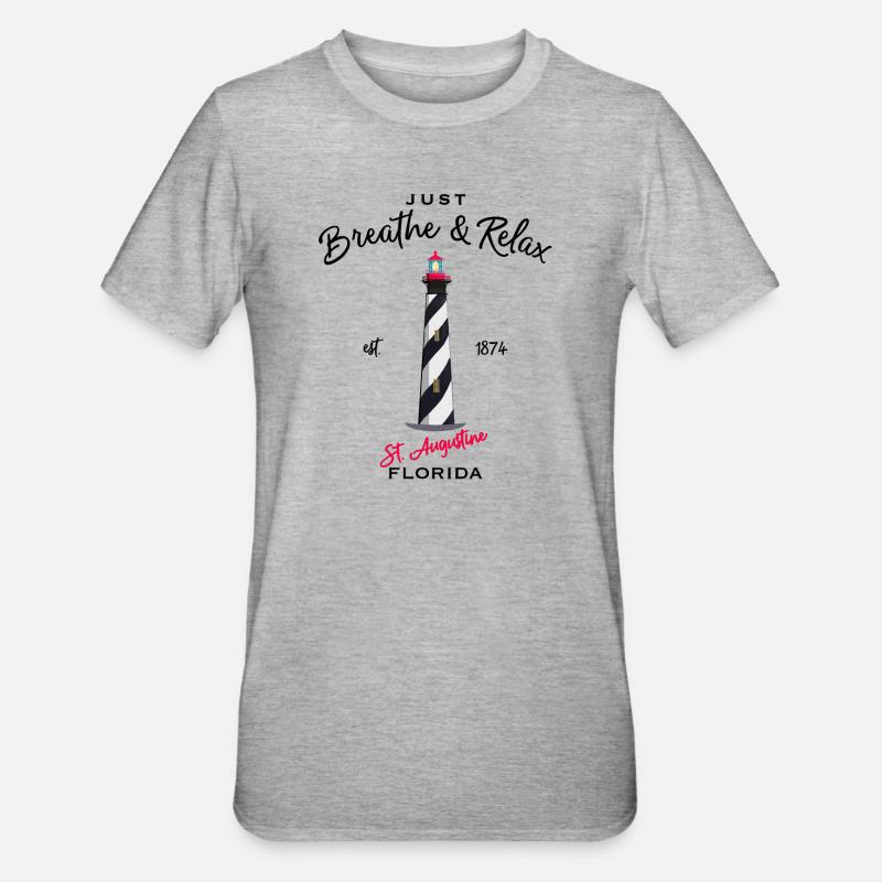 Florida, Leuchtturm St. Augustine - Unisex Polycotton T-Shirt - Grau meliert