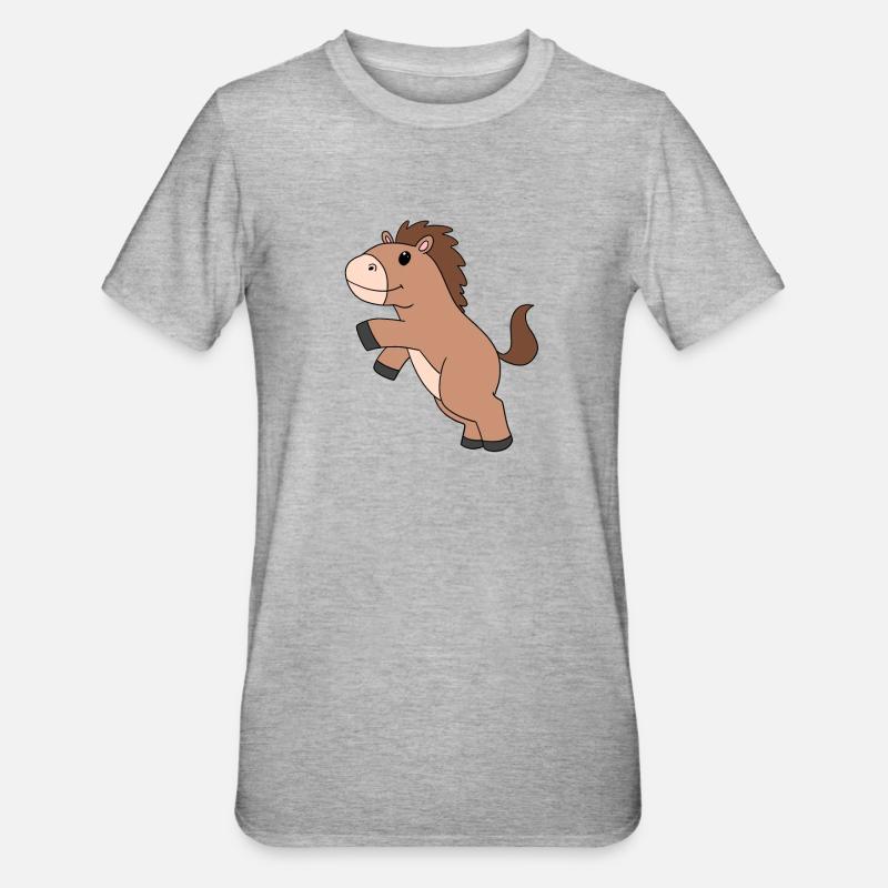 Cheval mignon - T-shirt polycoton Unisexe - gris chiné
